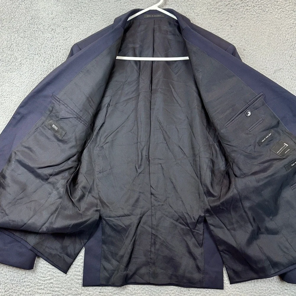 Hugo Boss Virgin Wool Blazer Mens 42S Navy Blue Guabello Super 120s Sport Coat